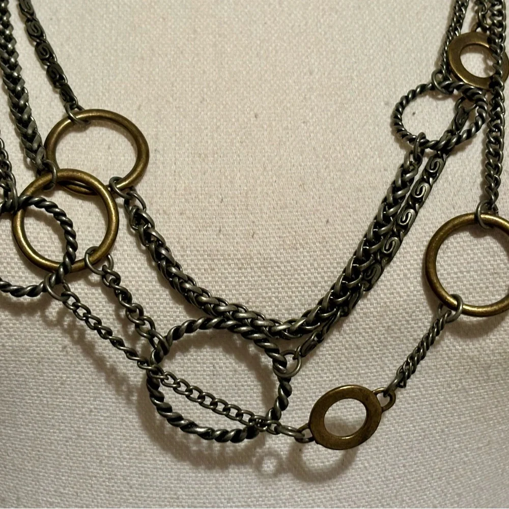Vintage Park Lane unique multi layered circle link Necklace - Picture 11 of 12